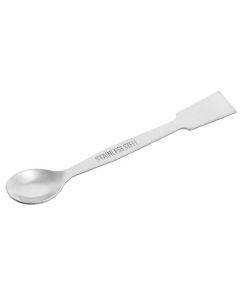 Scoop with Spatula, 7.9" - Stainless Steel, Polished - One Flat End, One Spoon End - Eisco Labs