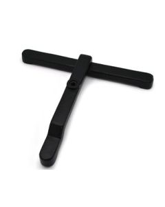 T-Shaped Nesting Support Base - 10.5"x9" Base -  Heavy Duty Cast Iron, Black - Eisco Labs