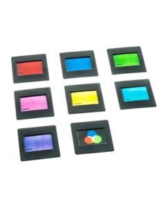 Mounted Color Filters, 50x50mm - Red, Blue, Green, Indigo, Magento, and Yellow