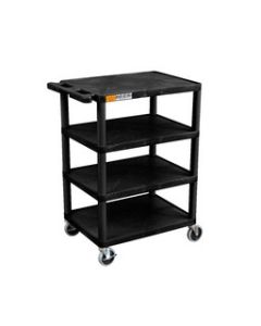 Four Flat-Shelf Structural Foam Plastic Cart