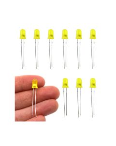 Light Emitting Diode (LED), Yellow, 5mm Standard High Quality, Diffused Round Lens, Pack of 10 - Eisco Labs
